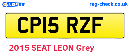 CP15RZF are the vehicle registration plates.