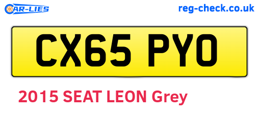 CX65PYO are the vehicle registration plates.