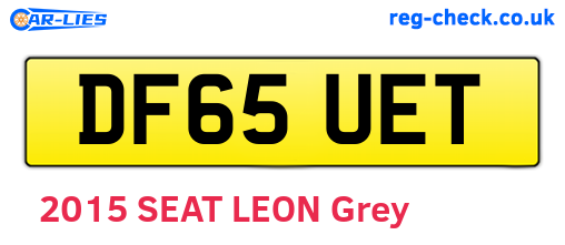 DF65UET are the vehicle registration plates.