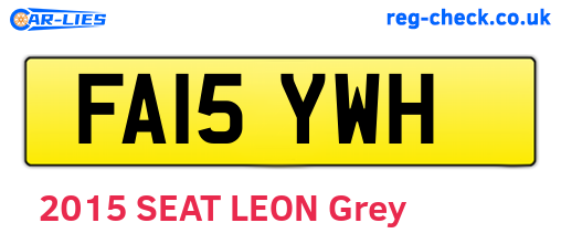 FA15YWH are the vehicle registration plates.