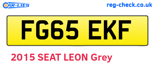 FG65EKF are the vehicle registration plates.