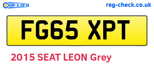 FG65XPT are the vehicle registration plates.