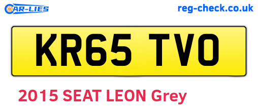 KR65TVO are the vehicle registration plates.
