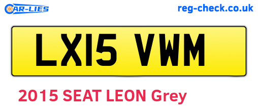 LX15VWM are the vehicle registration plates.