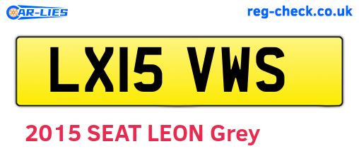 LX15VWS are the vehicle registration plates.