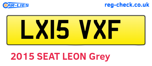 LX15VXF are the vehicle registration plates.