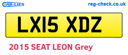 LX15XDZ are the vehicle registration plates.