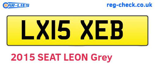 LX15XEB are the vehicle registration plates.