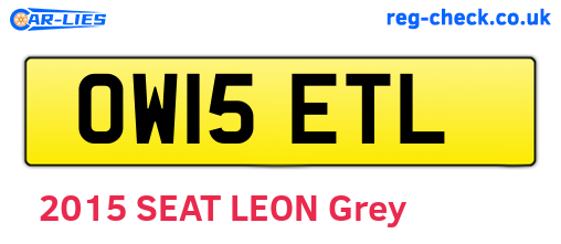 OW15ETL are the vehicle registration plates.