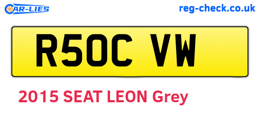 R50CVW are the vehicle registration plates.