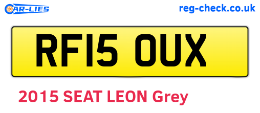 RF15OUX are the vehicle registration plates.