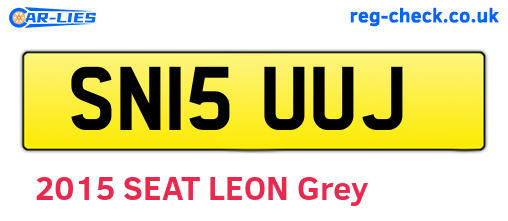 SN15UUJ are the vehicle registration plates.