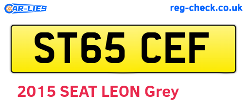 ST65CEF are the vehicle registration plates.