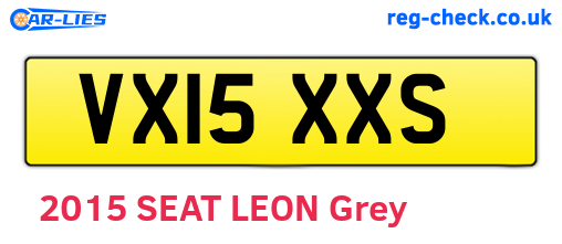 VX15XXS are the vehicle registration plates.