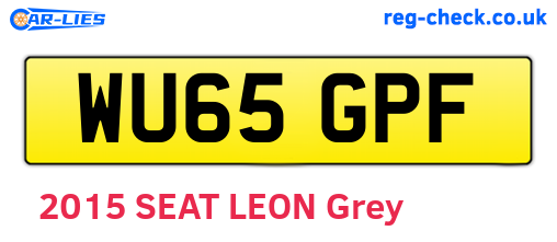 WU65GPF are the vehicle registration plates.