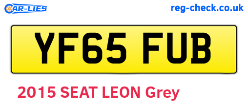 YF65FUB are the vehicle registration plates.
