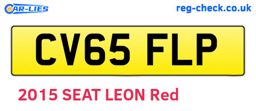 CV65FLP are the vehicle registration plates.