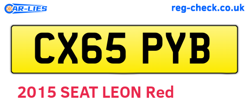 CX65PYB are the vehicle registration plates.