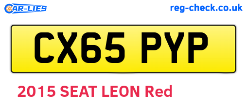 CX65PYP are the vehicle registration plates.