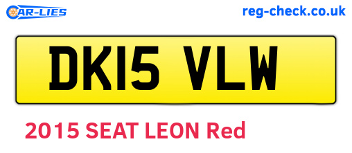 DK15VLW are the vehicle registration plates.