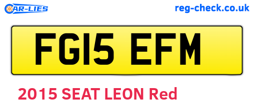 FG15EFM are the vehicle registration plates.