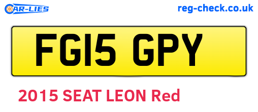 FG15GPY are the vehicle registration plates.