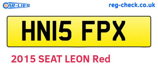 HN15FPX are the vehicle registration plates.