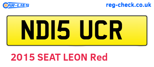 ND15UCR are the vehicle registration plates.