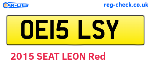 OE15LSY are the vehicle registration plates.