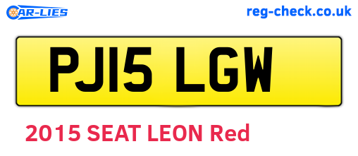 PJ15LGW are the vehicle registration plates.