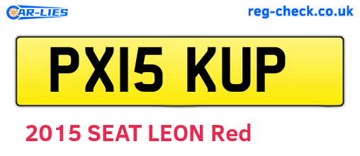 PX15KUP are the vehicle registration plates.