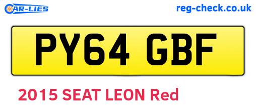 PY64GBF are the vehicle registration plates.