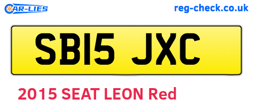 SB15JXC are the vehicle registration plates.