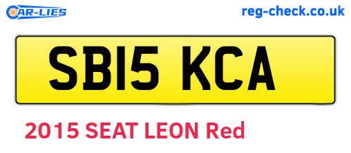 SB15KCA are the vehicle registration plates.