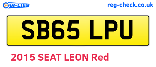 SB65LPU are the vehicle registration plates.