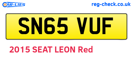 SN65VUF are the vehicle registration plates.