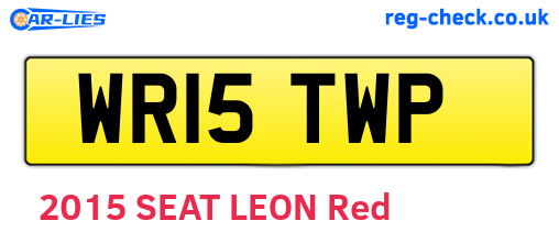 WR15TWP are the vehicle registration plates.