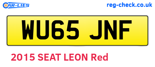 WU65JNF are the vehicle registration plates.
