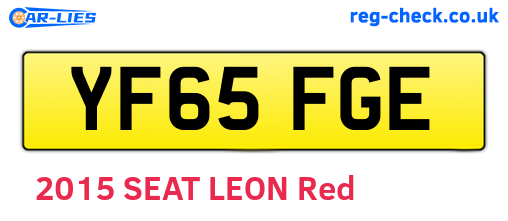 YF65FGE are the vehicle registration plates.