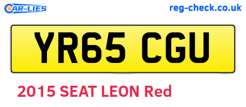 YR65CGU are the vehicle registration plates.
