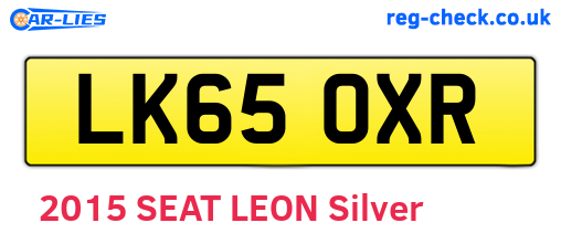 LK65OXR are the vehicle registration plates.