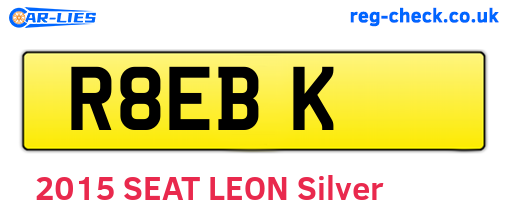 R8EBK are the vehicle registration plates.