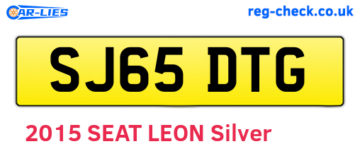 SJ65DTG are the vehicle registration plates.