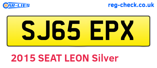 SJ65EPX are the vehicle registration plates.