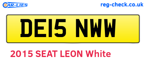 DE15NWW are the vehicle registration plates.