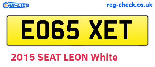 EO65XET are the vehicle registration plates.