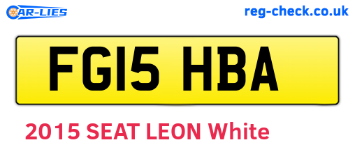 FG15HBA are the vehicle registration plates.