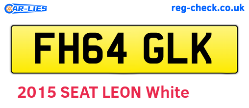 FH64GLK are the vehicle registration plates.