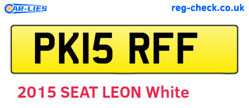 PK15RFF are the vehicle registration plates.