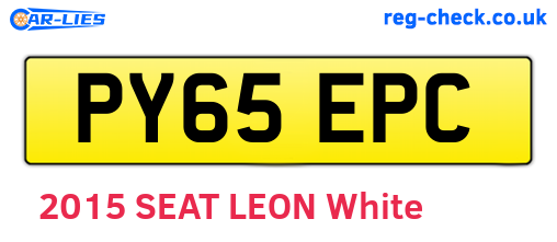PY65EPC are the vehicle registration plates.